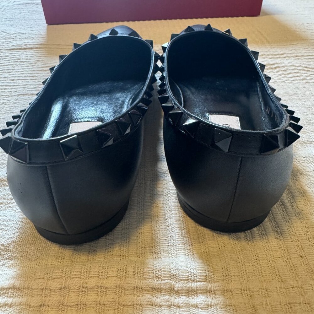 Valentino Garavani Rockstud Noir Ballet Flats Black Size 37- US 7 - Picture 5 of 8